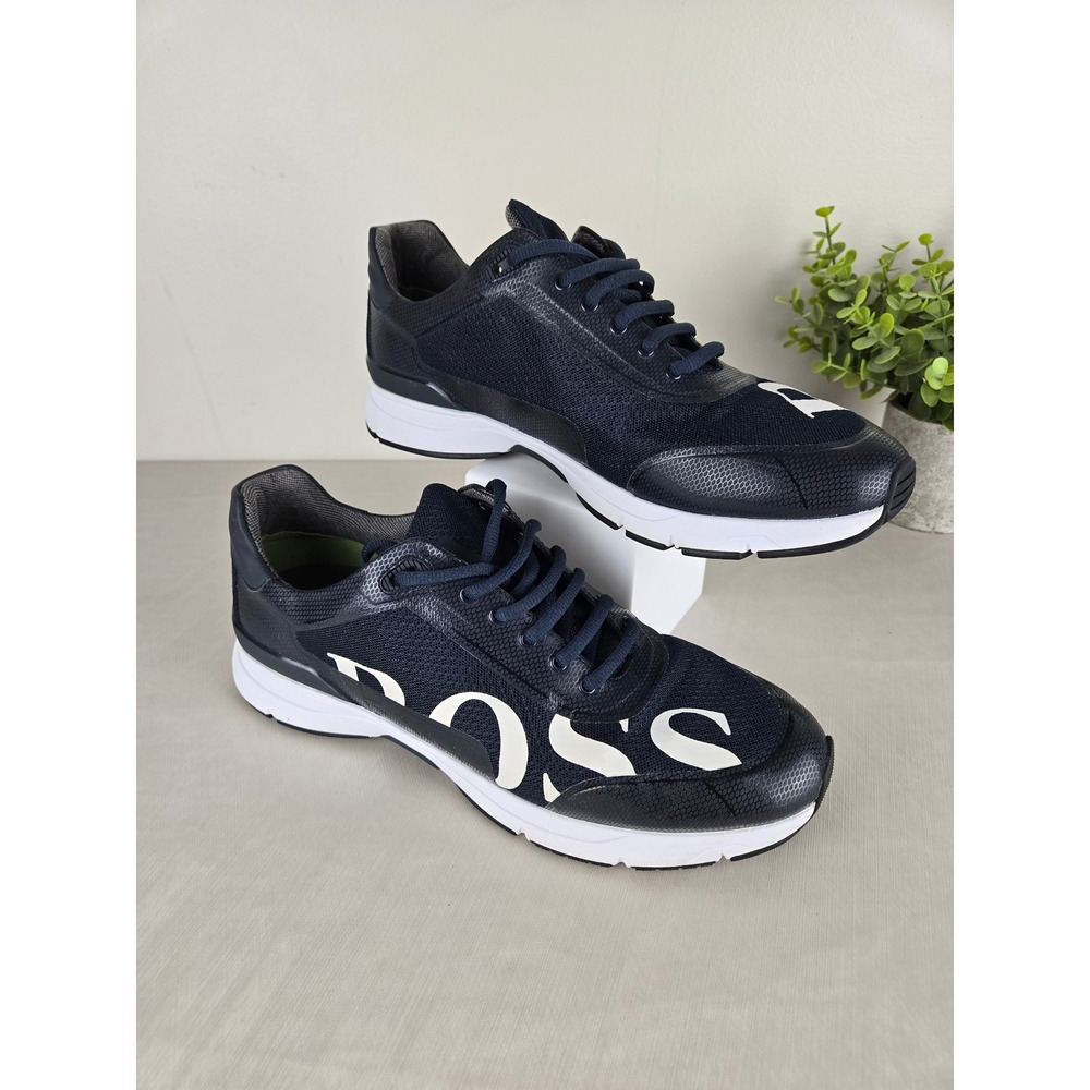 Hugo Boss Mens Navy Blue Side Logo Low Top Sneakers 50397613‎ EU 43